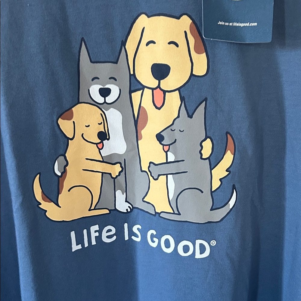 Life Is Good Navy Dog T-Shirt - Picture 2 of 4